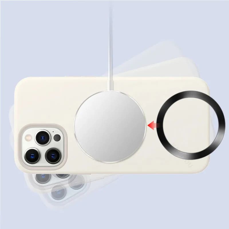 10 قطع لوحة معدنية مغناطيسية مع حلقة وملصق حديدي للشحن اللاسلكي المتوافق مع Apple Magsafe - 4