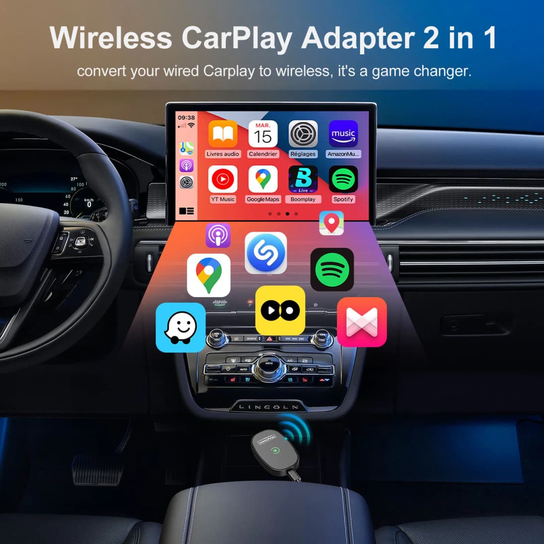 محول iHeylinkit 2 في 1 من Wired إلى Wireless CarPlay Android Auto صندوق صغير ذكي تشغيل فوري واي فاي اتصال سريع إكسسوارات سيارة - 5