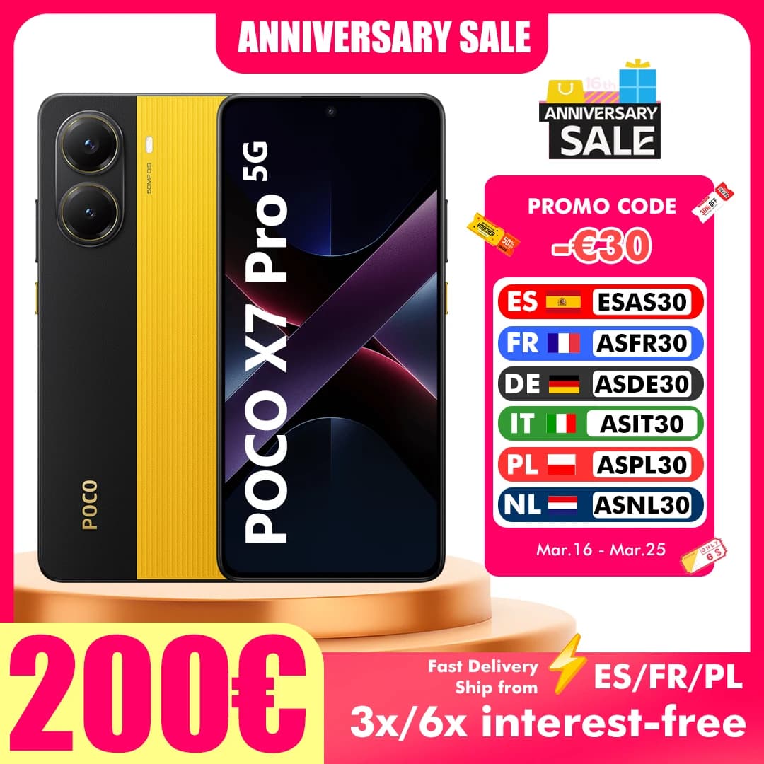 هاتف POCO X7 Pro النسخة العالمية، 256 جيجابايت / 512 جيجابايت، معالج Dimensity 8400-Ultra، شاشة 6.67 بوصة بمعدل تحديث 120 هرتز، بطارية 6000 مللي أمبير، يدعم 5G وNFC
