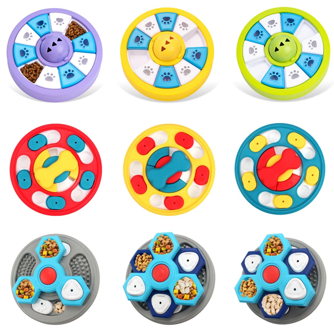 ألعاب كلاب مغذية بطيئة تفاعلية، تزيد من ذكاء الجراء، وعاء غير قابل للانزلاق، موزع طعام، لعبة ألغاز للقطط والكلاب