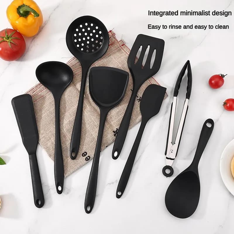 1/10PCS Food-Grade Silicone Kitchen Tools Set, Heat-Resistant Slotted Spoon for Non-Stick Cookware & Hot Pot, Multi-Use Strainer - 3