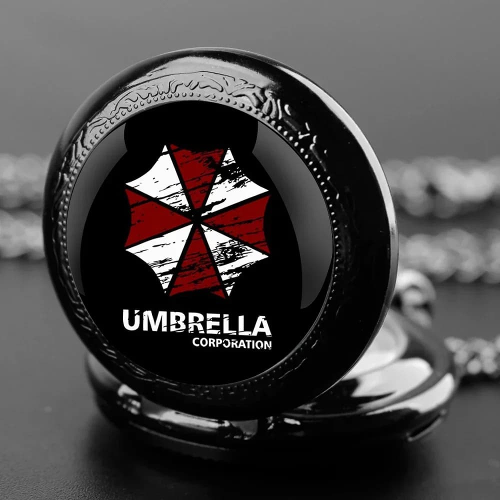 فيلم رائع ريزدنت إيفل قبة زجاجية ساعة جيب كوارتز إكسسوار قديم رجال نساء ساعة قلادة تناظرية هدية