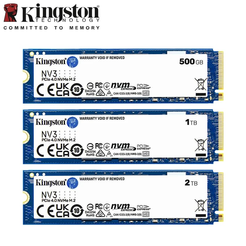 محرك أقراص كينجستون NV3 PCIe 4.0 NVMe SSD M.2 2280 محرك أقراص صلبة 1 تيرا بايت 2 تيرا بايت 500 جيجا بايت محرك أقراص داخلي بسرعة قصوى 6000 ميجابت/ثانية قرص صلب أصلي للكمبيوتر