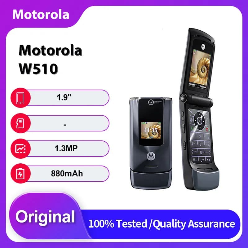 Original Unlocked Motorola W510 880mAh 2G GSM 850 / 900 / 1800 / 1900 Mobile Phone
