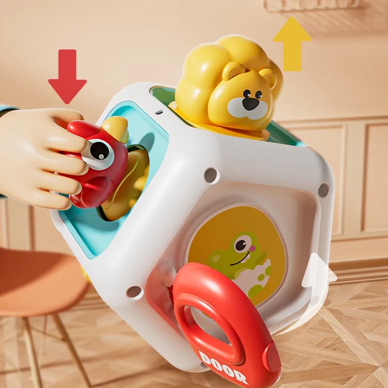 ألعاب حسية مونتيسوري مكعب مشغول للرضع لعبة سفر نشاط لعبة تعليمية للتعلم ألعاب فيدجت لمهارات الحركات الدقيقة هدية للأطفال - 6