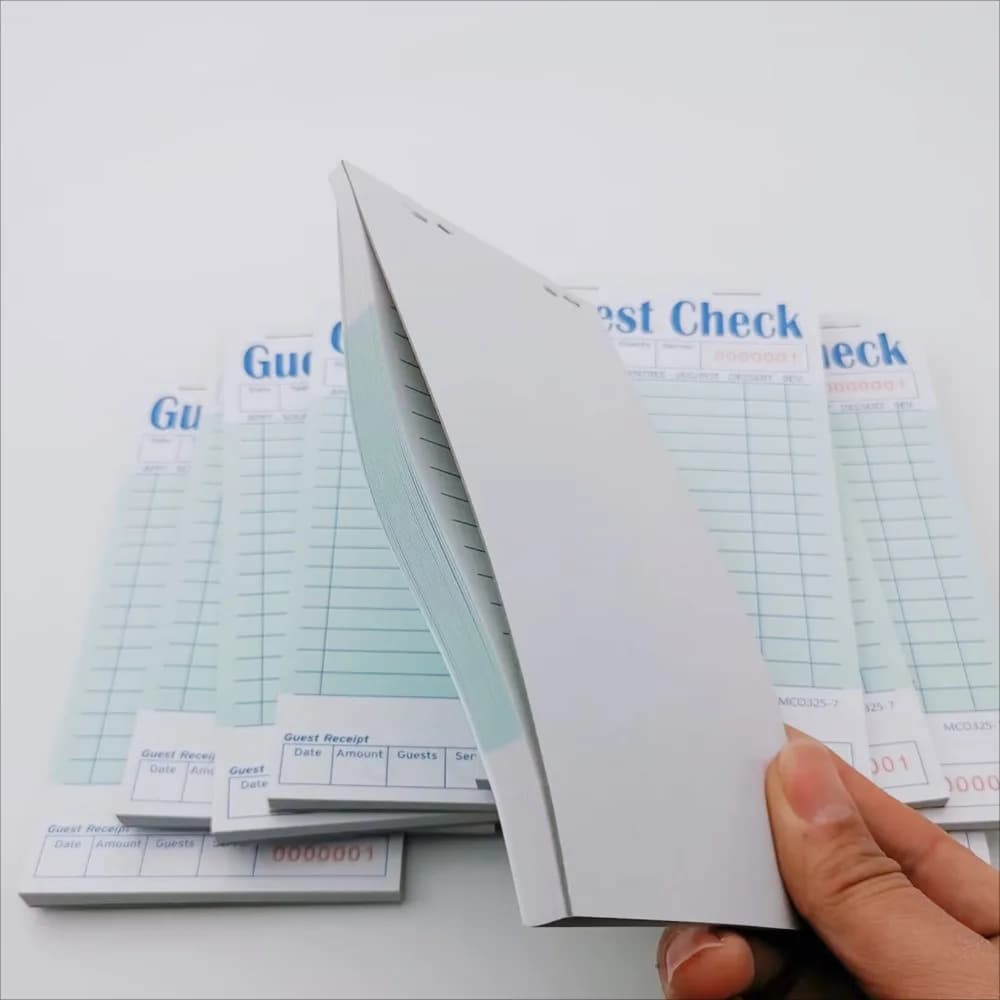 2/6 عبوات من وسادات ملاحظات الخادم، كتب فحص الضيوف للخوادم، مفكرة فحص الضيوف لخوادم النادلة 50 ورقة/وسادة - 4