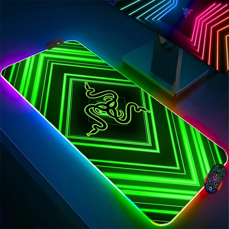 RGB Mouse Pad Gaming  Gamer Backlight Mouse Pads PC Keyboard Pad LED Mousepad Computer office Mouse Mat Razer Design Desk Mat - 3