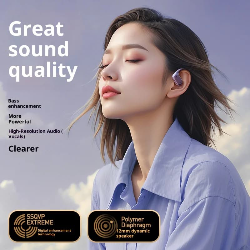 Original Sony Q17 pro Wireless Bluetooth Headphones Sports Open-Back Ear-Hook Style Hi-Fi Music Earphone with HD Call Mic - 5