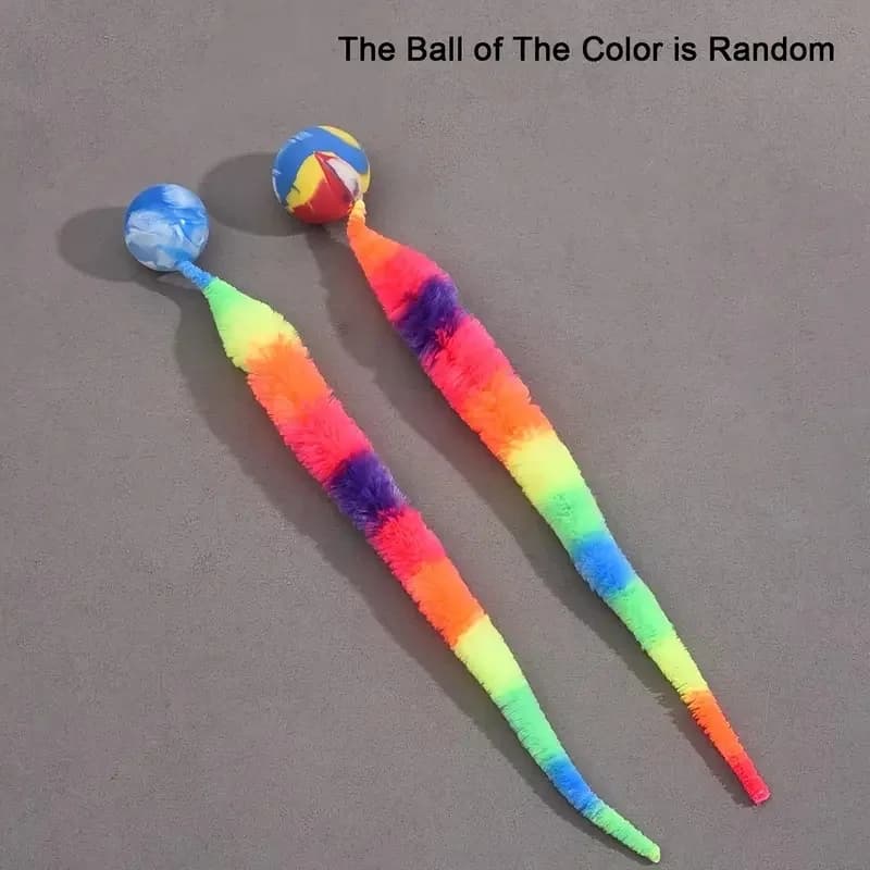 Geometric Worm Cat Toy: No-Battery Stick for Play & Chase | Realistic Wiggling Action - 3