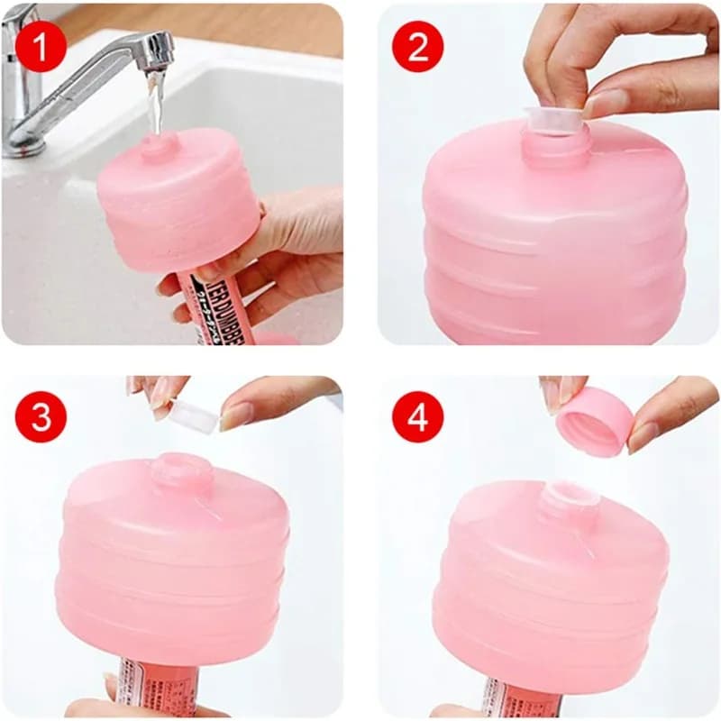 دمبل قابل للتعديل مملوء بالماء، معدات لياقة من PVC ناعم، للتدريب المنزلي، تقوية العضلات وتمارين الذراع، وردي/أزرق - 4