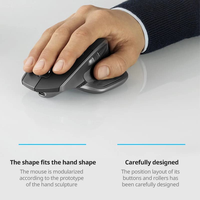 ماوس لاسلكي Logitech MX Master 2S BLE، دقة 4000 DPI، اتصال ثنائي الوضع، تصميم مريح، بطارية طويلة الأمد، للاستخدام المكتبي - 2