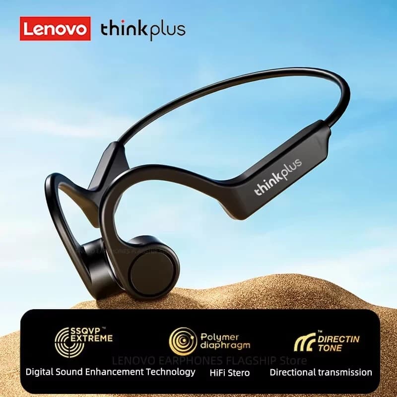 سماعات أذن Lenovo X4 بنقل العظام، بلوتوث 5.3، لاسلكية، رياضية، مقاومة للماء، ستيريو HiFi، ميكروفون مدمج