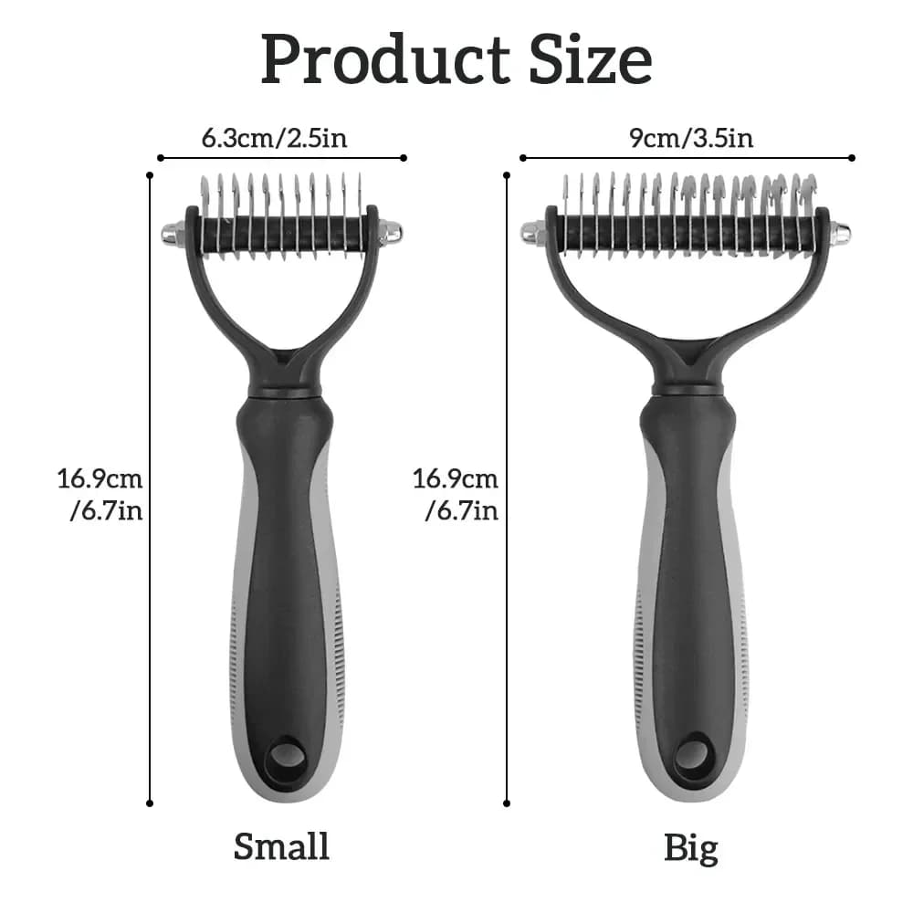 Cat Hair Removal Comb Dog Hair Removal Brush Stainless Steel Double Sided Pet Grooming Brush Removing Tangles Cat Accessories - 6