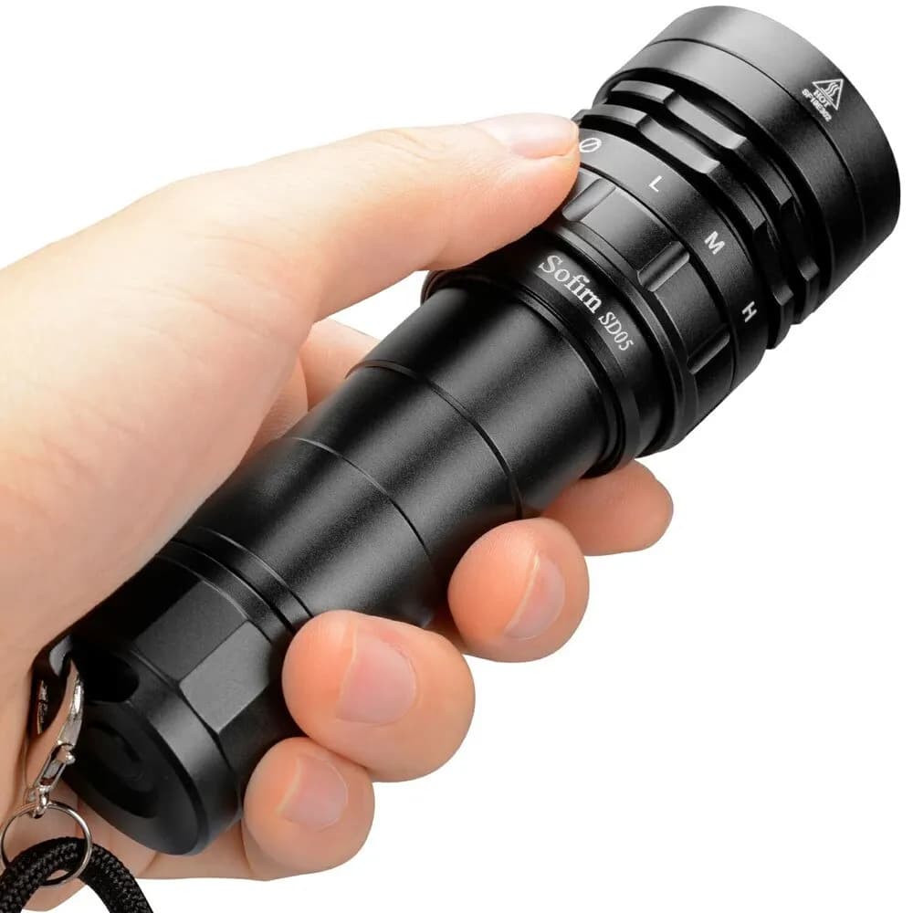 Sofirn SD05 Scuba Diving Light XHP50.2 Super Bright 3000lm 21700 Flashlight with Magnetic Switch 5000K 6500K - 6