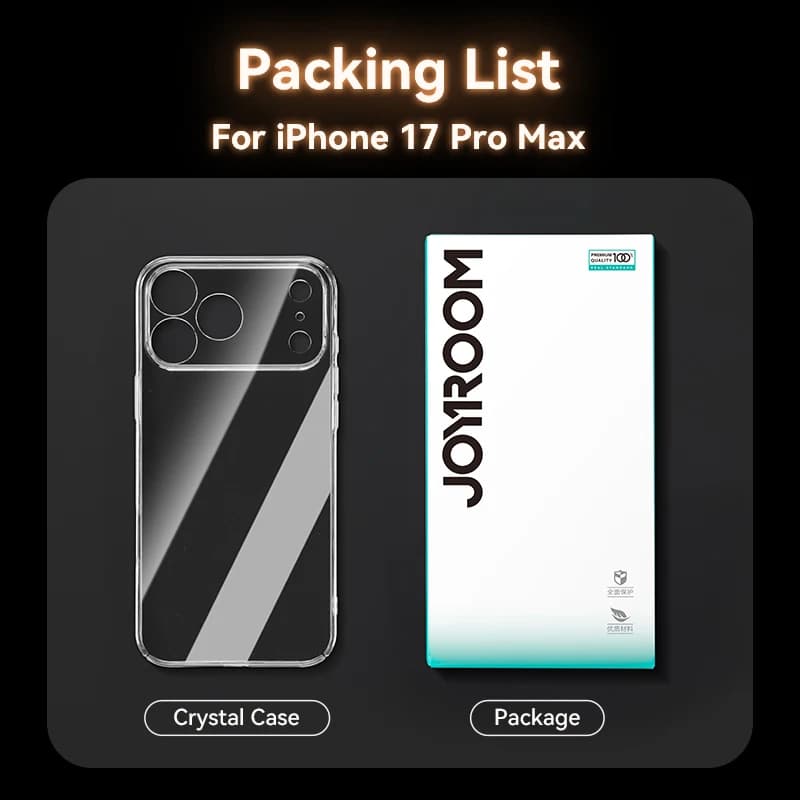 Joyroom Case For iPhone 17 16 Pro Max Case Crystal Transparent PC Anti-Yellow Lens Protection Cover For iPhone 17 Pro Max Case - 6