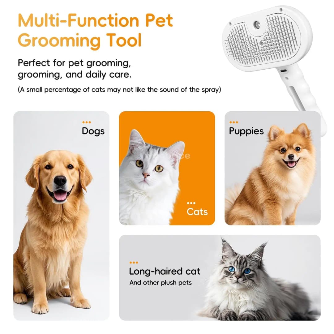 Steam Brush for Cats and Dogs Electric Vapor Tool with Vapor Function, Pet Grooming Pet Hair Remover Cat and Dog Accessories - 4