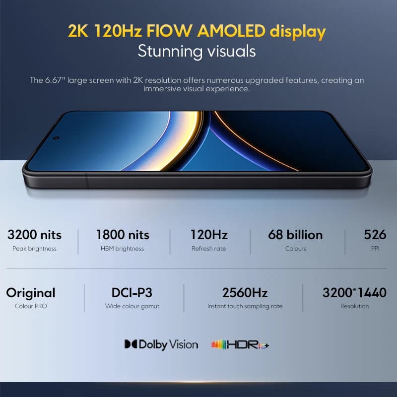 هاتف POCO F7 Pro 5G إصدار عالمي 256 جيجابايت 512 جيجابايت معالج Snapdragon® 8 الجيل 3 شاشة 120 هرتز 2K Flow AMOLED كاميرا 50 ميجابكسل شحن 90 واط - 4