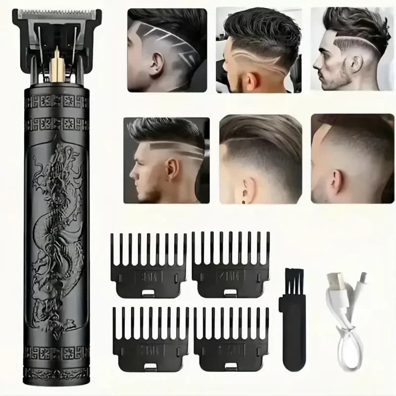 New Retro T9 Hair Clipper For Men, Electric Shaver, Rechargeable Hair Clipper, Portable Cordless Beard Trimmer - 2