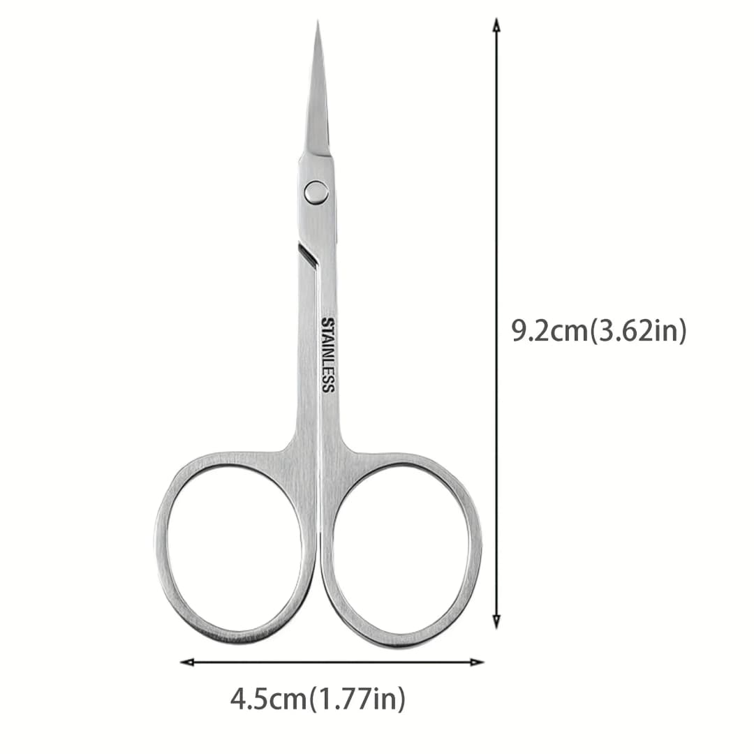 Curved Nose Hair Scissors Small Scissors for Beard Grooming, Eyelashes, Ear Hair Trimming Eyebrow Scissors - Professional Stainl - 3