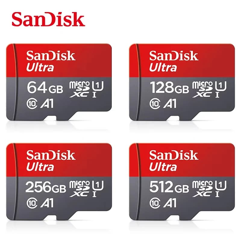 Sandisk 512GB 256GB Memory Card 128GB 64GB 32GB TF Micro SD Class A1-10 UHS-1 Flash Memory Microsd