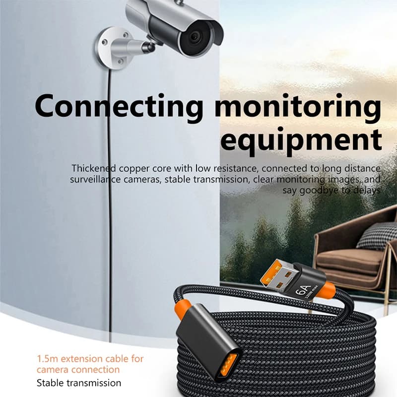 6A USB 3.0/2.0 USB تمديد كابل للكمبيوتر المحمول الذكي PC TV Xbox One SSD USB تمديد كابل موسع الحبل كابل صغير سريع السرعة - 4