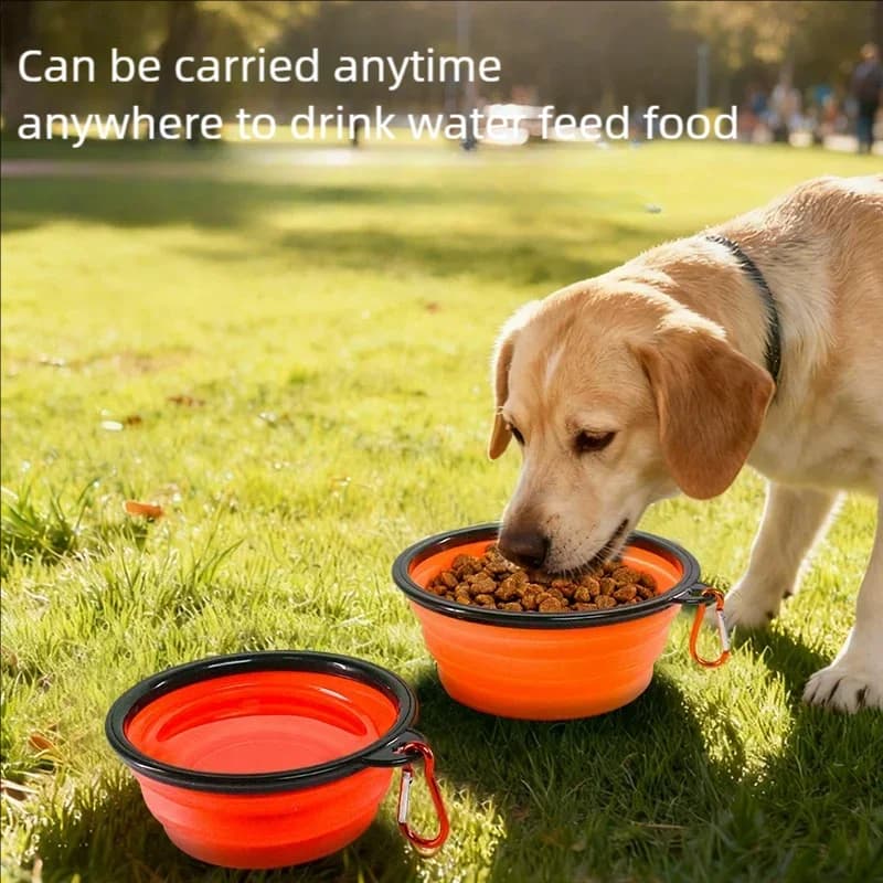 350 650 1000Ml Collapsible Dog Bowl Silicone Pet Feeder Portable Outdoor Travel Puppy Food Water Dish Safe For Small Medium Dogs