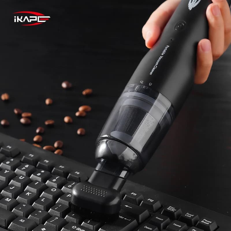 مكنسة كهربائية صغيرة IKAPE لطحن حبوب القهوة إكسسوارات بارستا تعمل بالبطارية مكنسة كهربائية لاسلكية محمولة للسيارة - 4