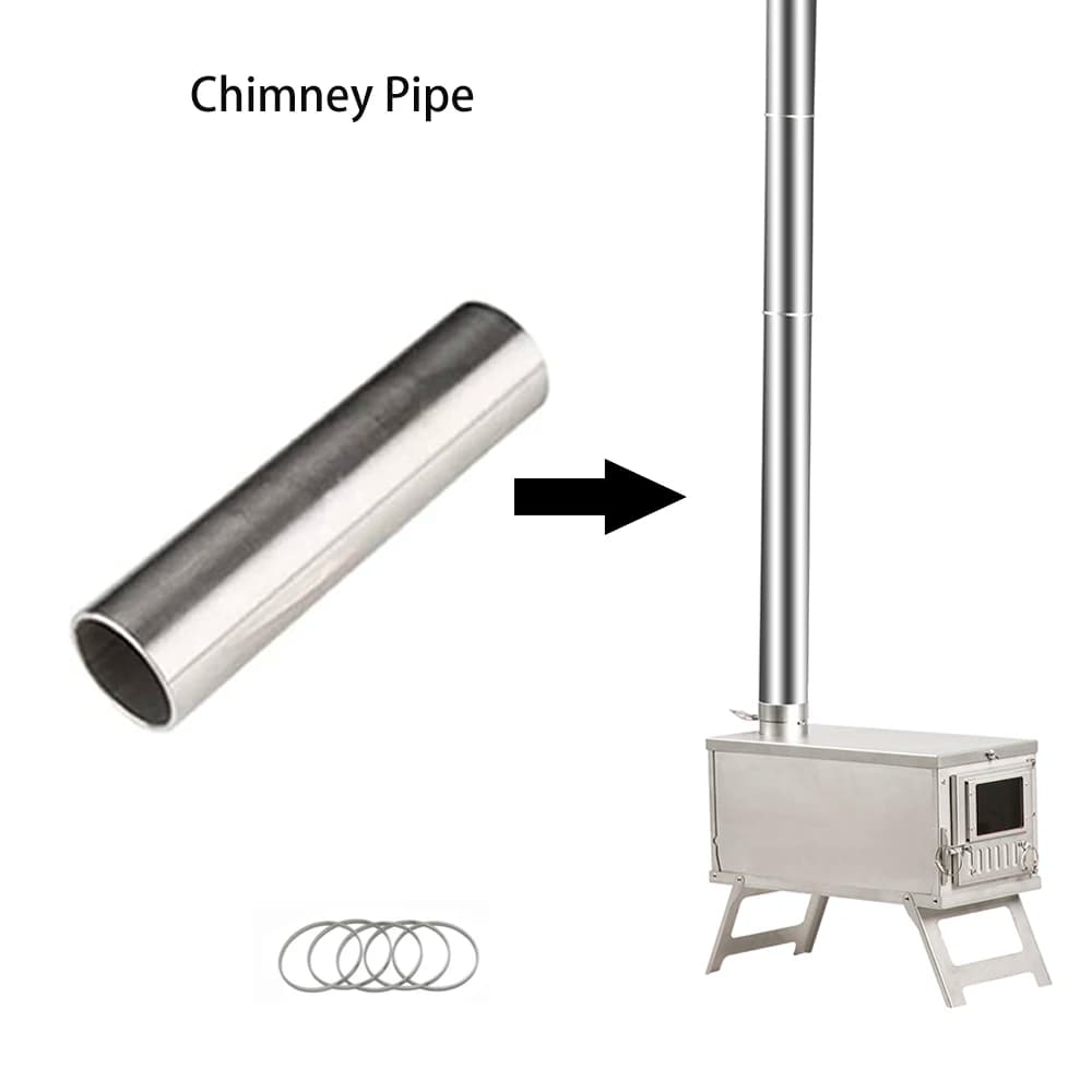3m pipes Portable Stainless Steel Chimney Pipe Metal Roll Chimney for Outdoor Camping Tent Wood Stove DIY Pipe Stove Accessories