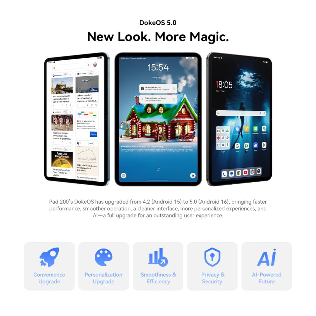 جهاز بلاك فيو أوسكال باد 200 اللوحي، أندرويد 2025، شاشة 13.4 بوصة بمعدل تحديث 120 هرتز، بطارية 8300 مللي أمبير، أندرويد 16، 4G LTE، مناسب للمكتب والدراسة - 5