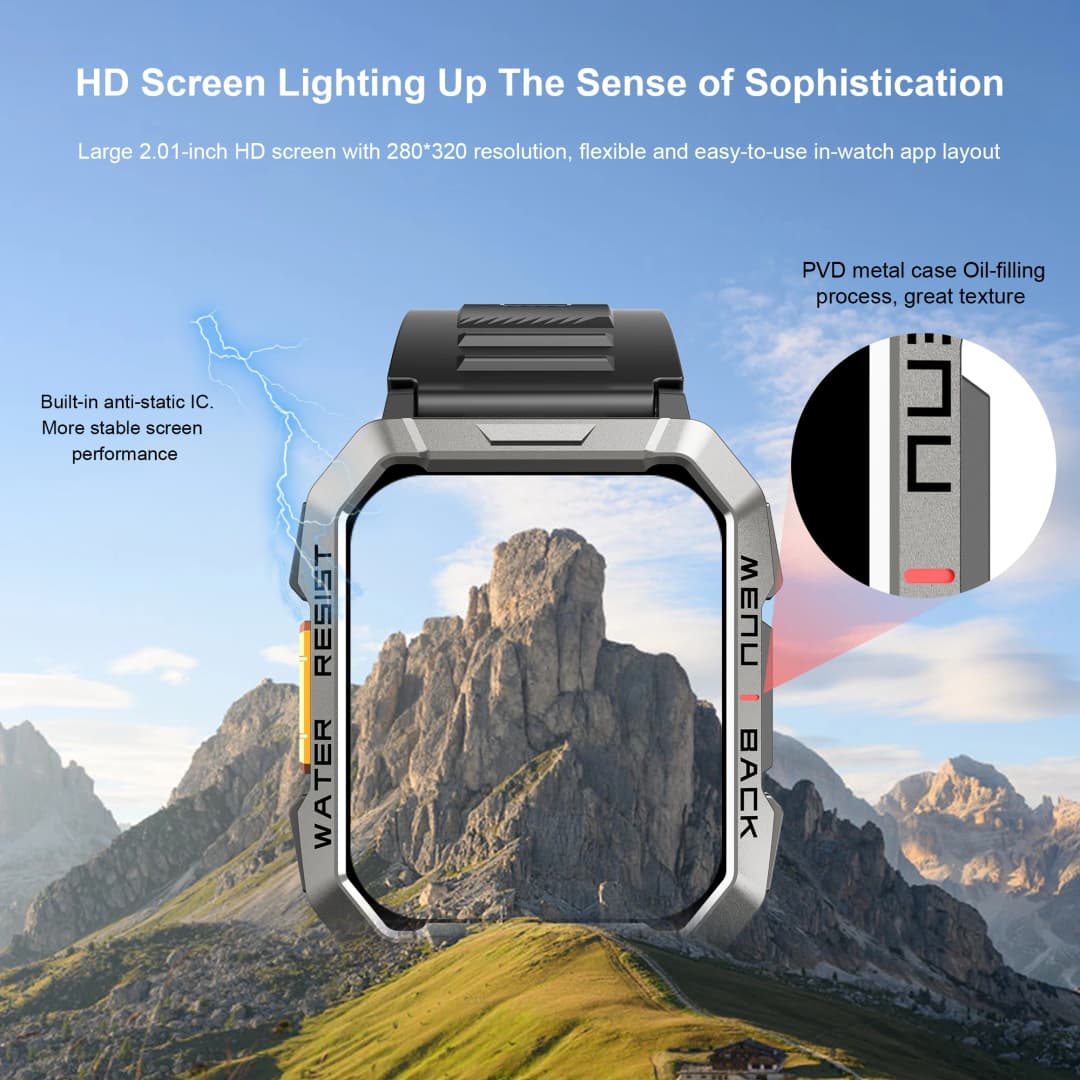 Blackview W60 2024 New Smartwatch 2.01'' HD Display TFT Rugged Smart Watch for Outdoor With Emergency Lighting Bluetooth Calling - 5