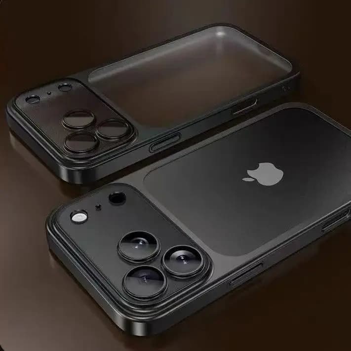 Luxury Plating Color PC Transparent Phone Case For iPhone 17 16 15 14 13 Pro Max Air Lens Protection Matte BackPlate Hard Cover - 2