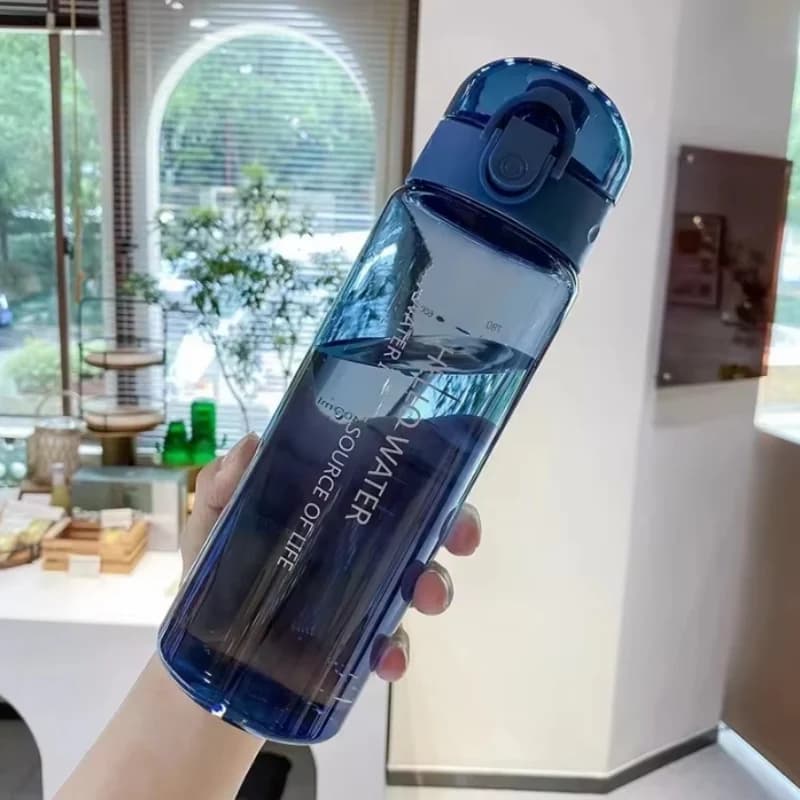 زجاجة مياه شفافة سعة 780 مل، كوب رياضي محمول للسفر ومضاد للتسرب للشرب، كوب زجاجة بلوري للياقة البدنية في صالة الألعاب الرياضية والمدرسة الخارجية - 3