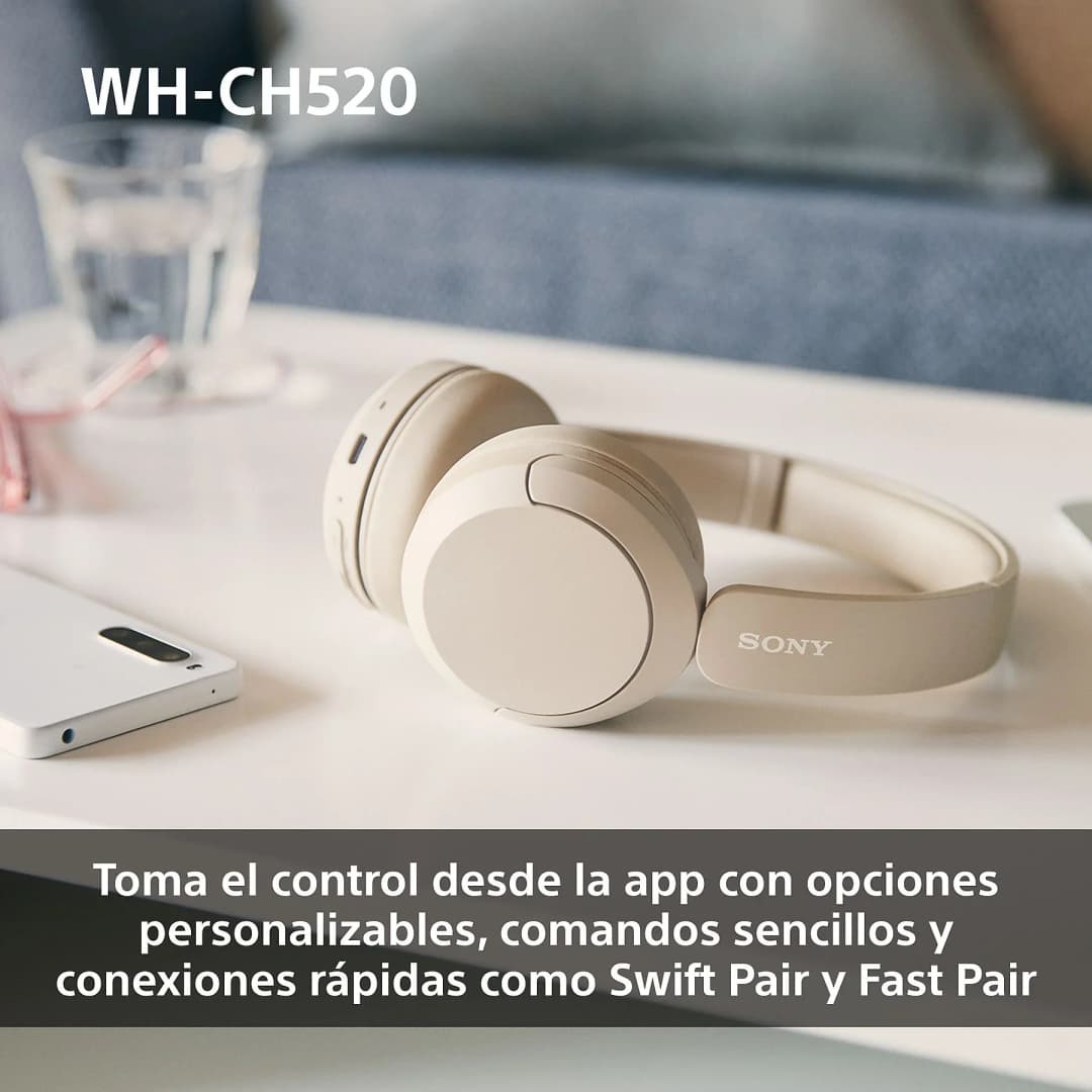 ​ Sony wh-ch520 wireless bluetooth 5.2 on-ear headphones with built-in microphone, battery up to 50 hours, fast charging, dsee, multipoint and voice assistant support ​ - 7