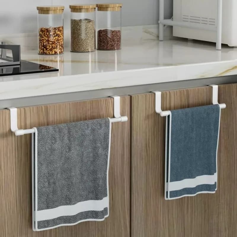 Towel Rack Over Door Stainless Steel Towel Bar Storage Organizer Bathroom Kitchen Cabinet Door Hanging Towel Rack - 6