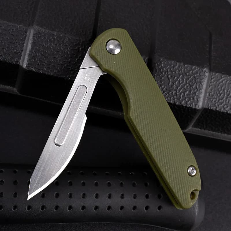 Multi Colors Mini Nylon Glass Scalpel EDC Folding Scalpels Unpacking Open Box Tools Free 10 Blade Outdoor Pocket Key Knife - 6