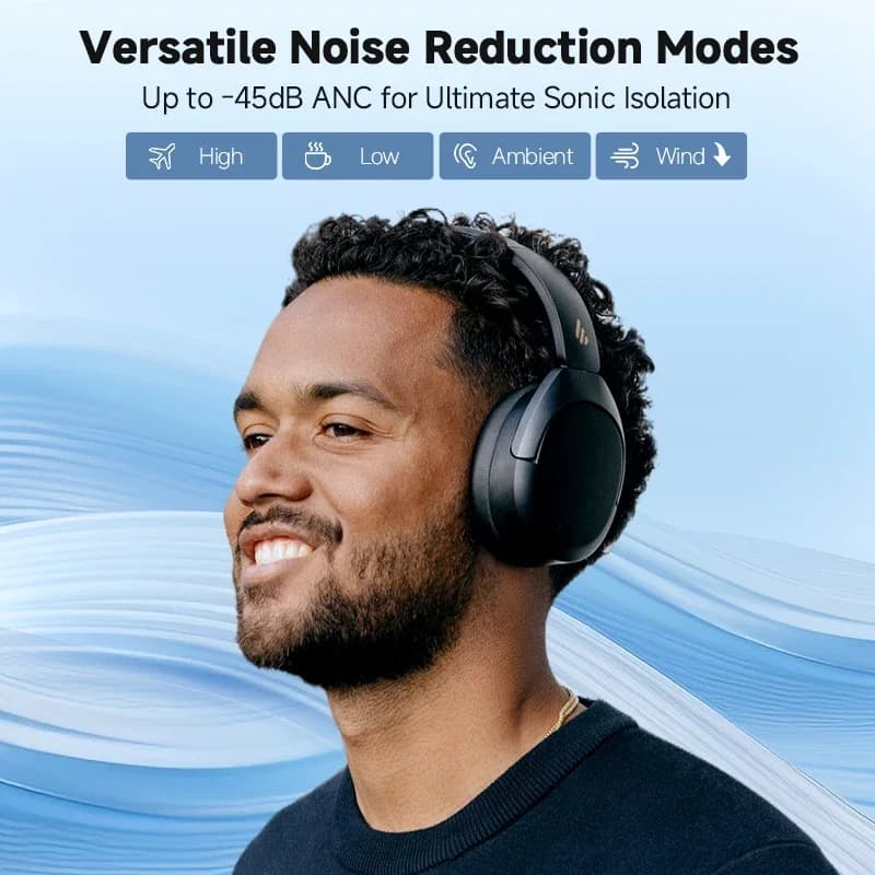 Edifier W830NB Wireless Headphones Bluetooth 5.4 Active Noise Cancelling Hi-Res Over-Ear Headset LDAC Foldable -45dB ANC 94H - 2