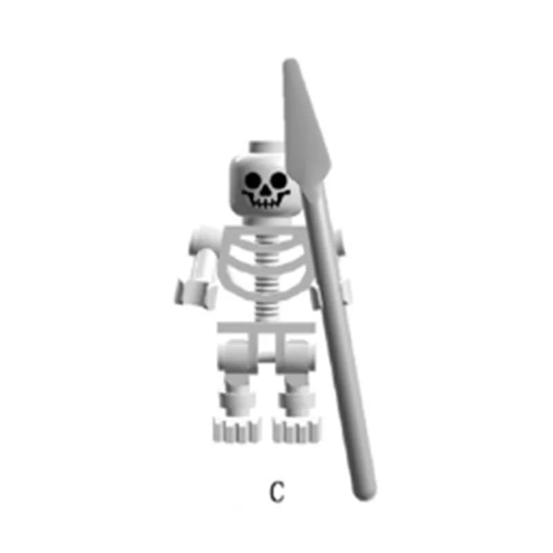 MOC العصور الوسطى الهيكل العظمي العسكري فيلق سلسلة جنود الجيش مكعبات بناء الأسلحة الرمح السيف إكسسوارات الطوب ألعاب الأطفال هدية - 2