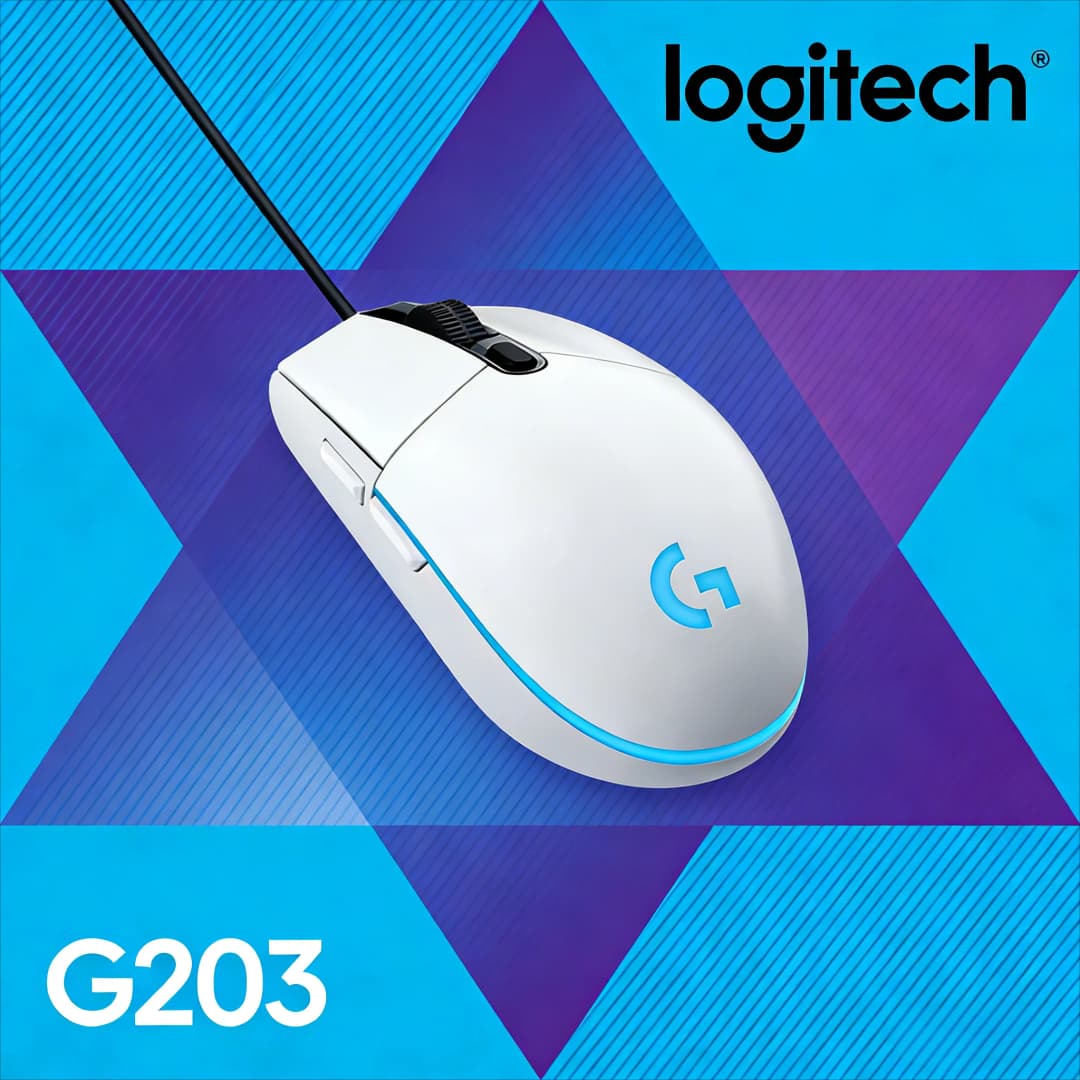 Logitech G203 Wired Gaming Mouse, Esports-Grade, 6 Programmable Buttons & Multi-Color for Competitive Games