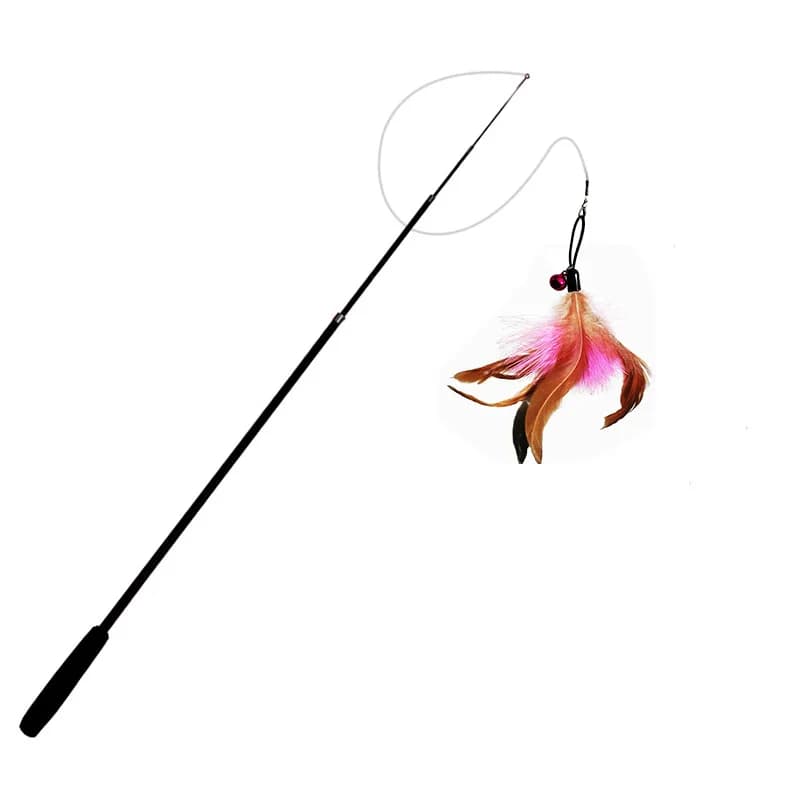Extra Long 1.8m Telescopic Cat Stick Extended Fishing Rod Feather Cat Toy for Scratching And Boredom Relief - 5