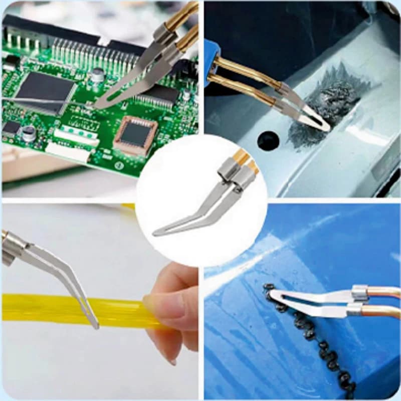 ملحقات مسدس لحام بلاستيكي برأس مسطح، جهاز تنعيم، مكواة لحام كهربائية، أدوات ملحقات إصلاح مصد السيارة - 3