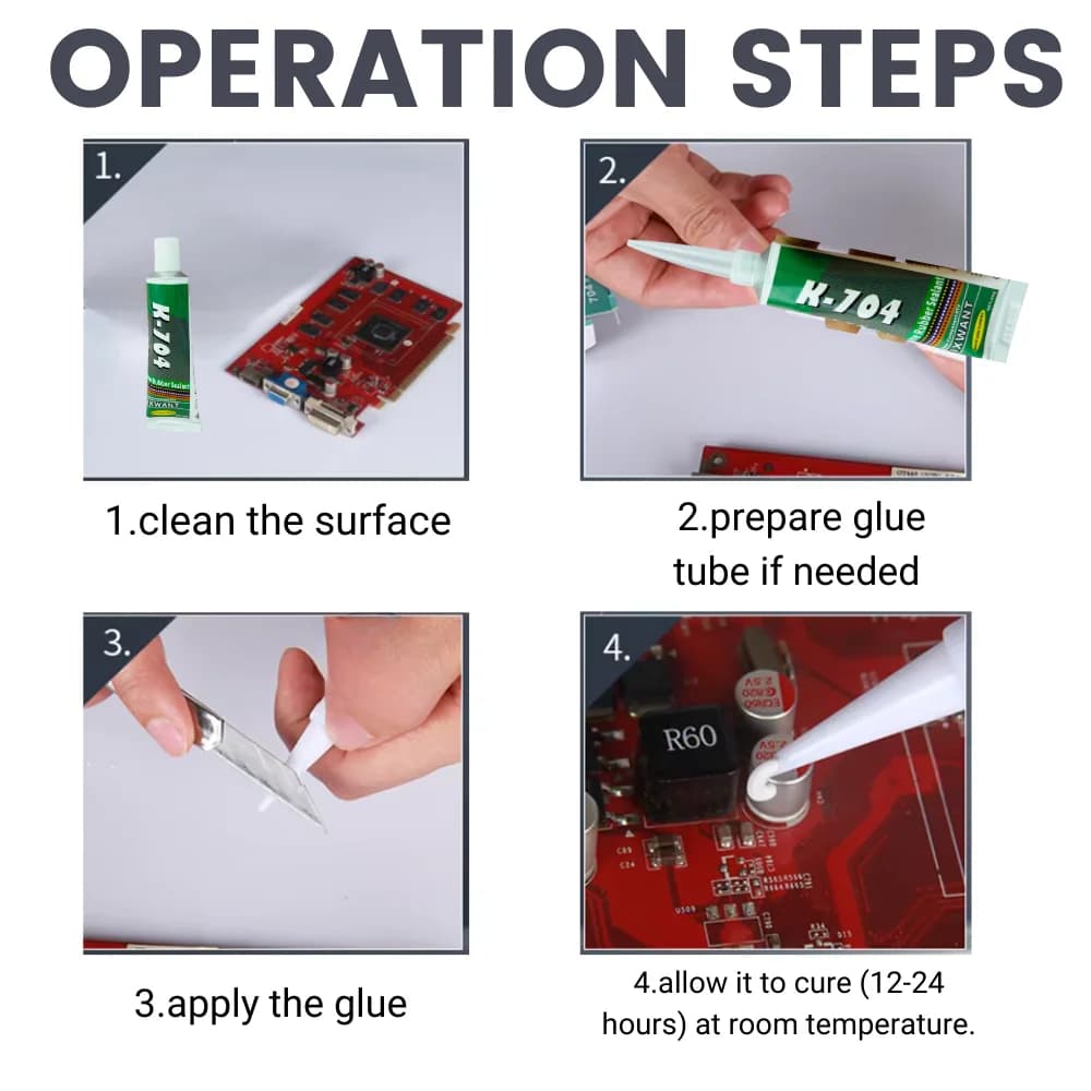 Silicone Industrial Adhesive 45g K-703 704 705 706 RTV Silicone Rubber Black White Transparent Electronic Component Sealing Glue - 5