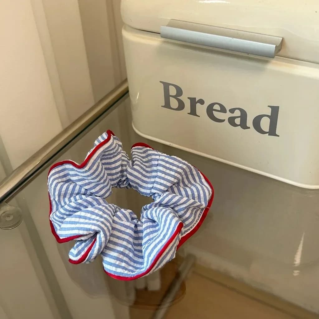 جديد الأحمر هيم الأزرق مخطط الشعر التعادل الحلو الطازجة مطاطا رباط شعر الفتيات النساء إكسسوارات الشعر - 5