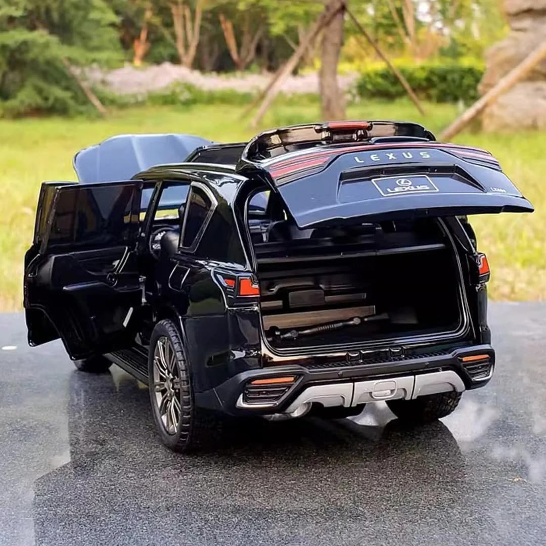 1:24 LX600 Off-Road in Luxury SUV Model Car, Zinc Alloy Pull Back Toy Car with Sound and Light for Kids Boy Girl Gift - 2