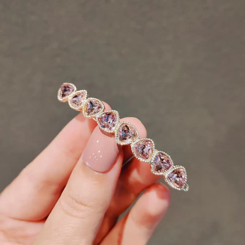 إصدار كوري جديد من دبوس شعر الربيع الكريستالي أنيق مرصع بالكريستال لإكسسوارات شعر السيدات