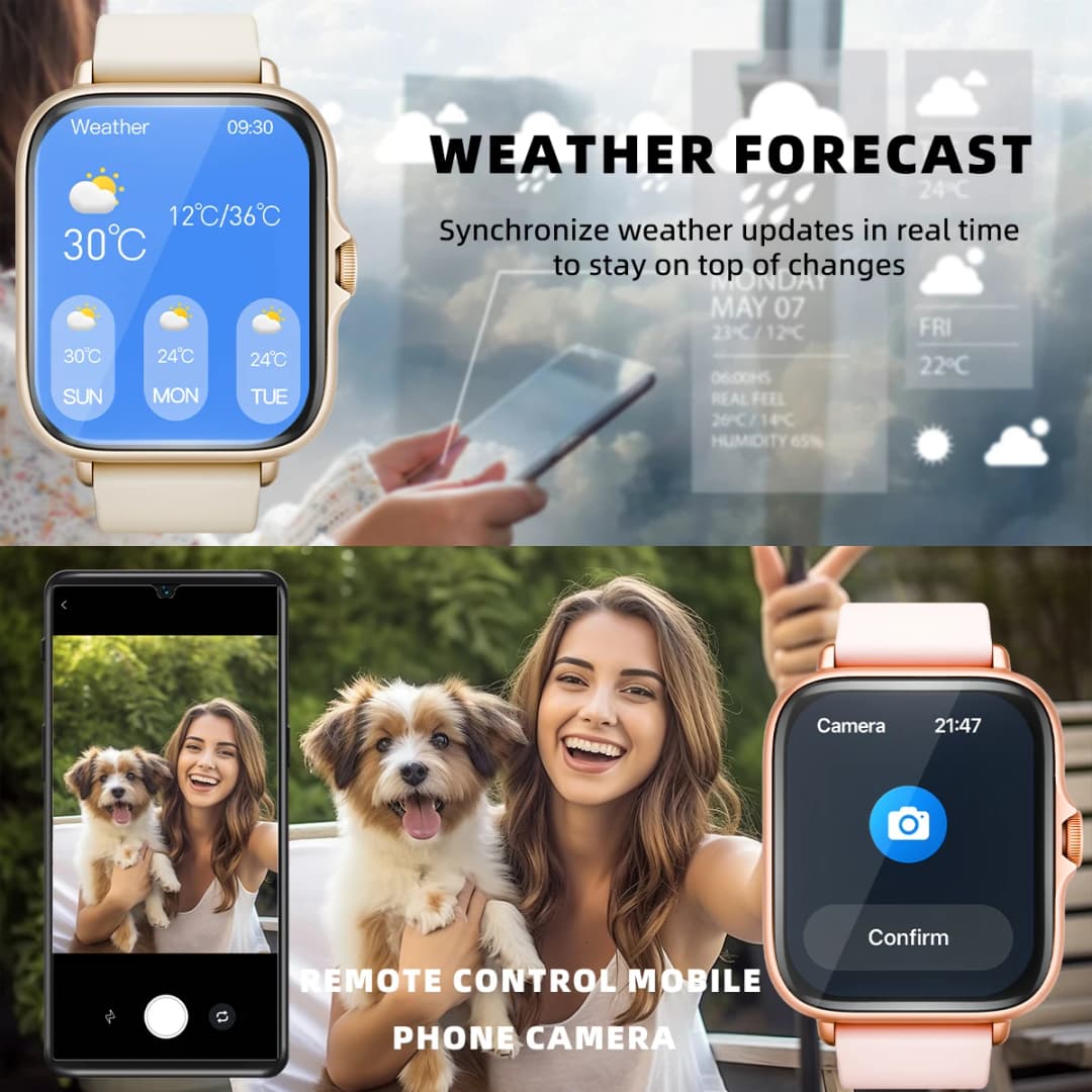 1.83'' Waterproof Smart Watch with Message Answer Call Sleep Monitoring Sports Pedometer Information Alerts For iPhone Android - 6
