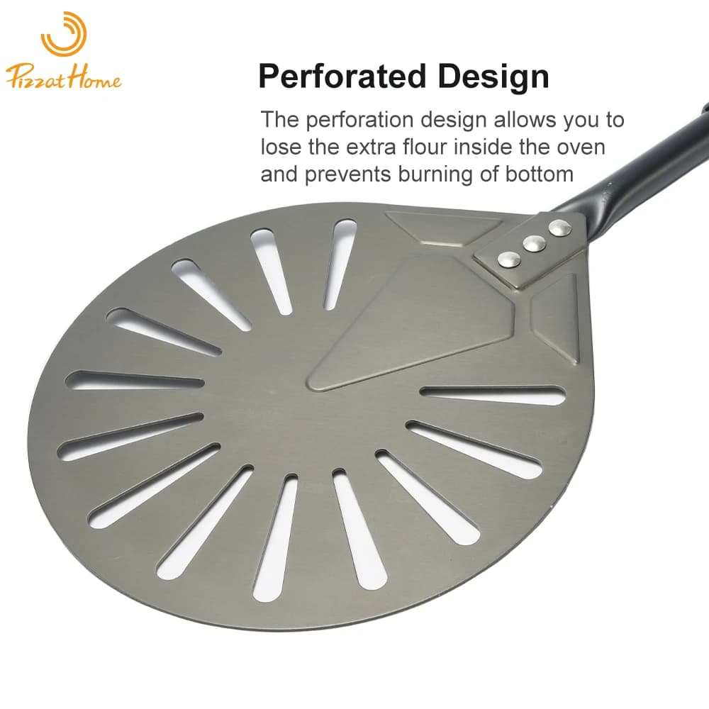PizzAtHome 9 Inch Pizza Peel 47 inch Long Handle Pizza Turning Peel 9 Inch Pizza Shovel Laser Logo Pizza Oven Accessories - 3