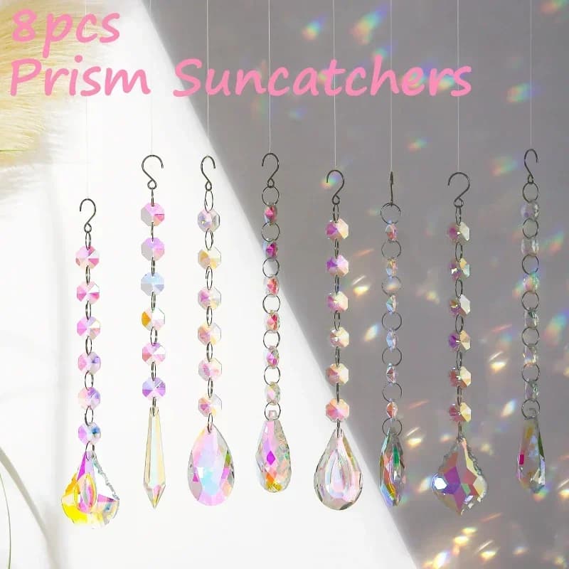 1PCs Crystal Suncatcher AB Color Rainbow Chaser Curtain Pendant Sun Catcher Glass Prism Outdoor Window Home Garden Decor - 2