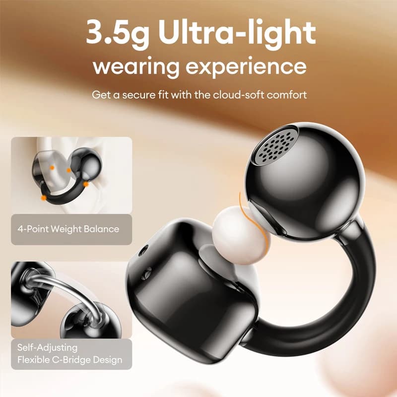 Lenovo Open Ear Wireless Earbuds Bluetooth 6.0 Comfort Clip On Gaming Sports Earphones LED Digital Power Display RS119 Pro - 6