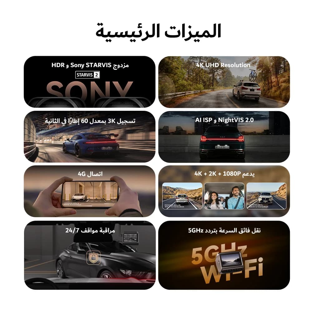 كاميرا لوحة القيادة DDPAI Z60 Pro بدقة 4K مع GPS، مستشعر سوني مزدوج، واي فاي، رؤية ليلية، مسجل فيديو للسيارة - 6