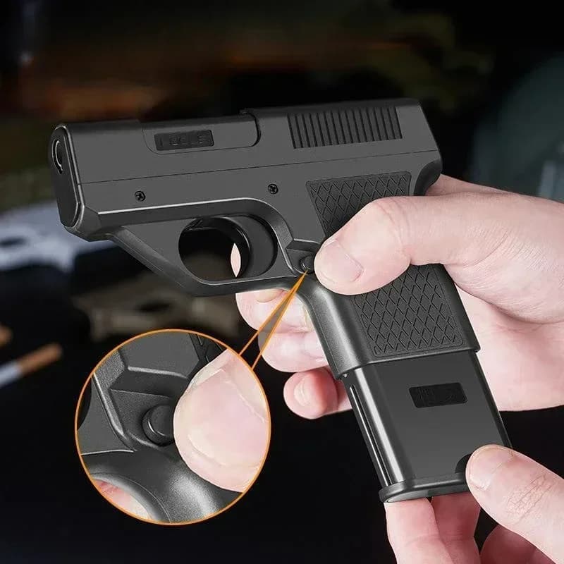 2026 New Clip Gun Type Butane Gas Lighter Three Capacity Cigarette Holder Windproof Jet Blue Flame Lighters Men's Gifts (NO GAS) - 3